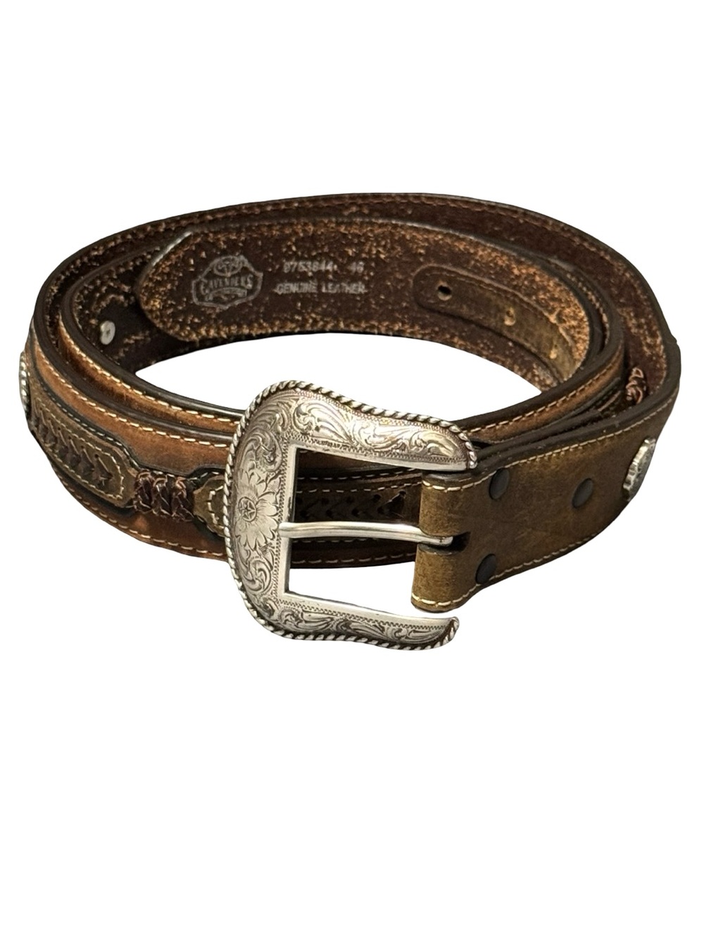 Cavendars Men’s Genuine Leather Western Cowboy Rodeo Brown Belt size 46